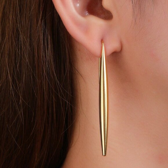 LC FASHION Jewelry - Stud Earrings, Minimalist Stainless Steel Long Trendy Stud Earrings